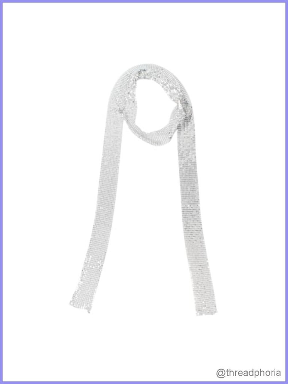 Women Sequin Metal Neck Scarf Neck Tie
